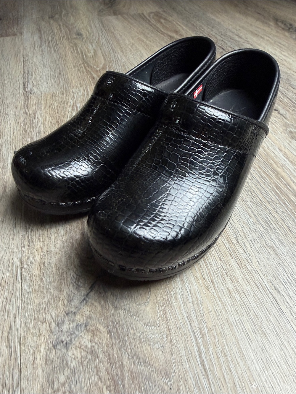 Sanita “Snakeskin” Clogs Size 37 (US 6.5-7)